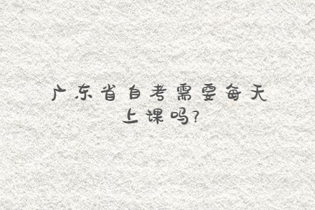 广东省自考需要每天上课吗?